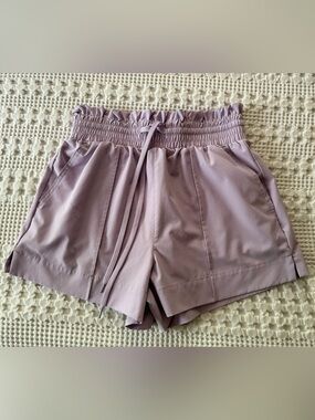 No Boundaries Lavender Smocked Waist Athletic Shorts